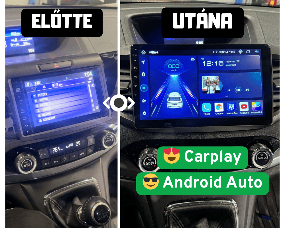 Honda CR-V 4 Android Multimédia Beépítés. Előtte – Utána - TopNAVI