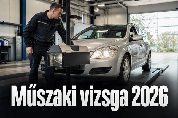 Műszaki vizsga 2026 — személyautó fényszóró-beállítás ellenőrzése a vizsgaállomáson