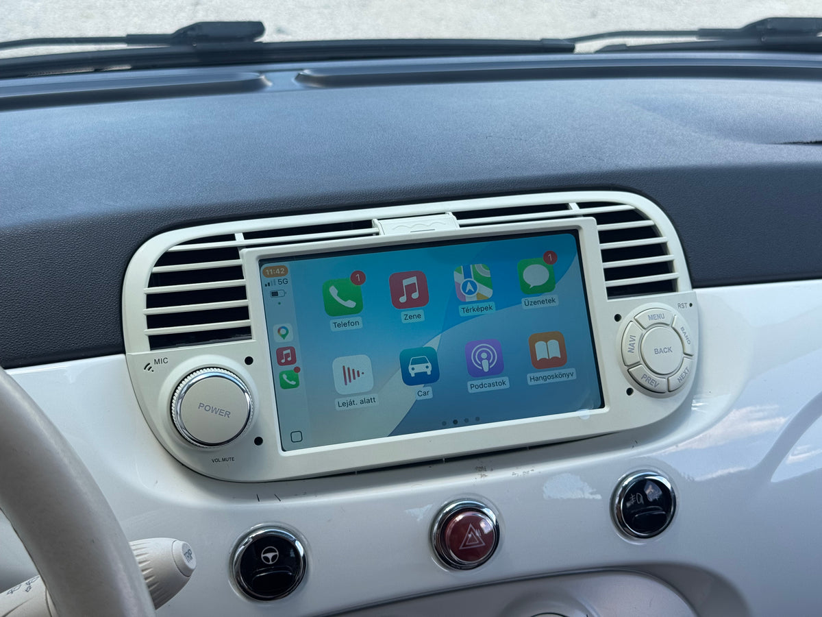 Fiat, Abarth 500 2007-2015 Beige 7" Android multimedia car radio touchscreen head unit