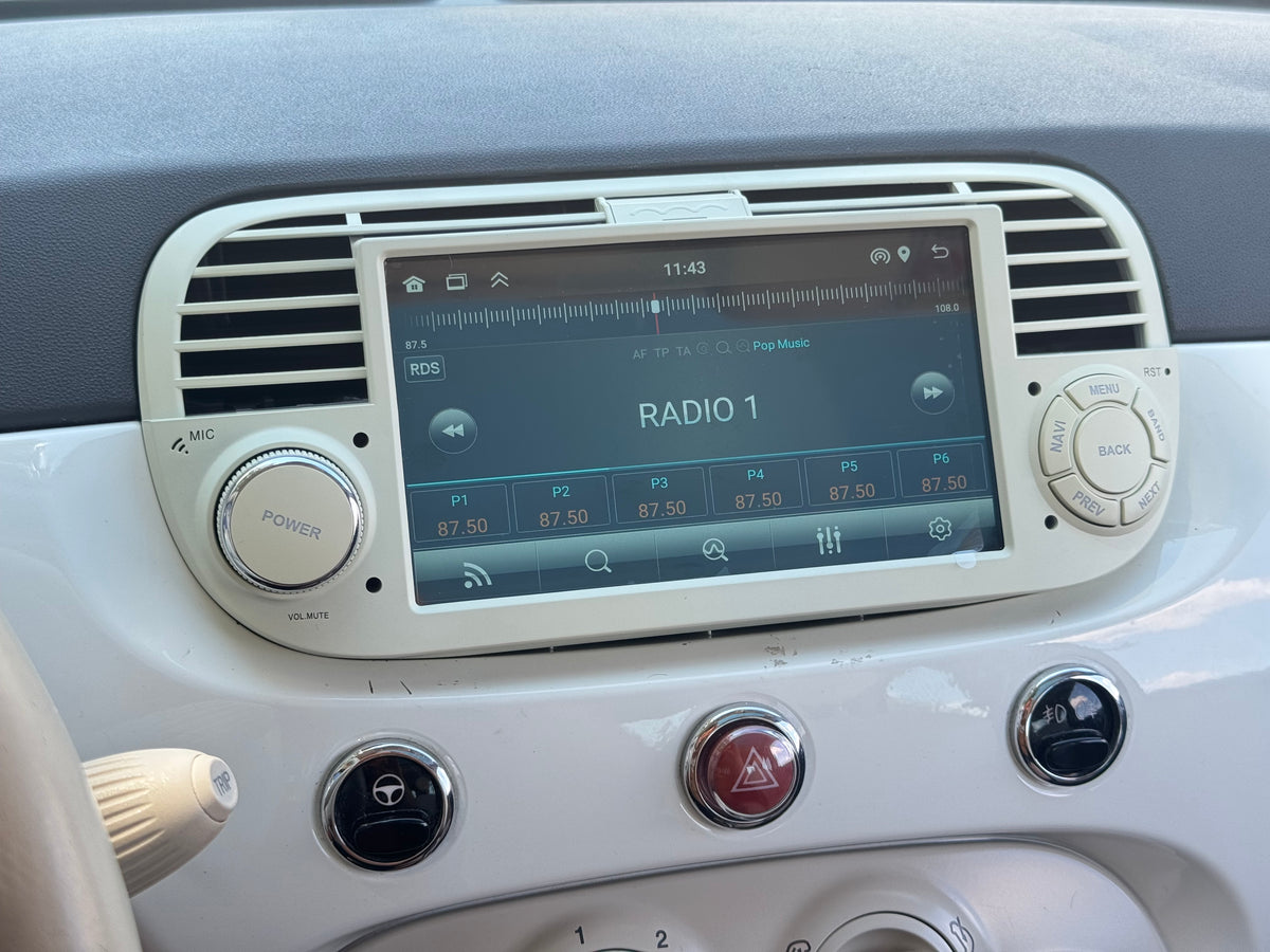 Fiat, Abarth 500 2007-2015 Beige 7" Android multimedia car radio touchscreen head unit