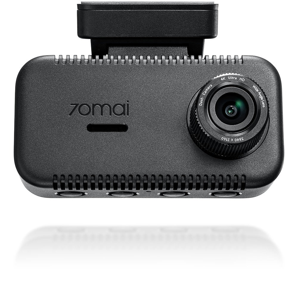 70mai Dash Cam 4K A810 Lite elölnézet, 4K objektív és 70mai logó fehér háttéren