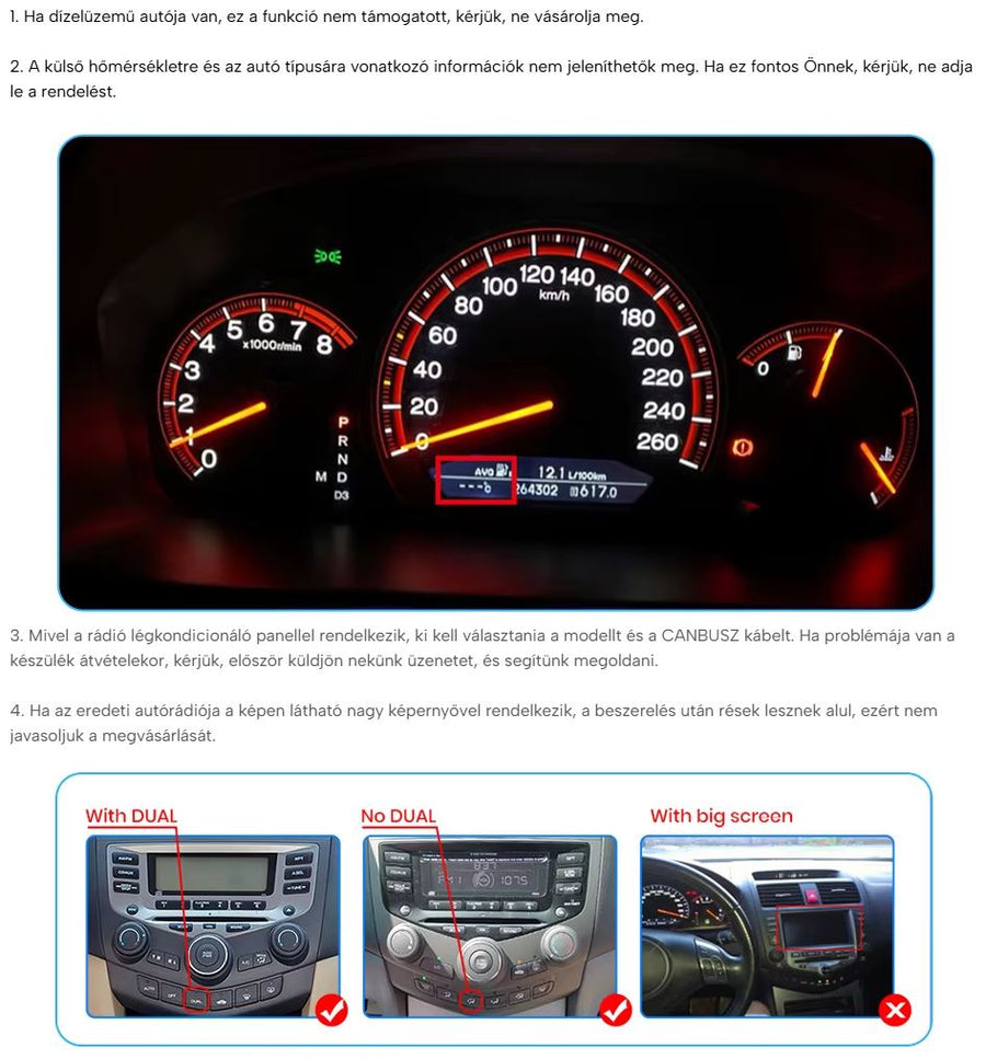 Honda Accord 7th gen 2003-2007 10.1" Android multimedia car radio touchscreen head unit