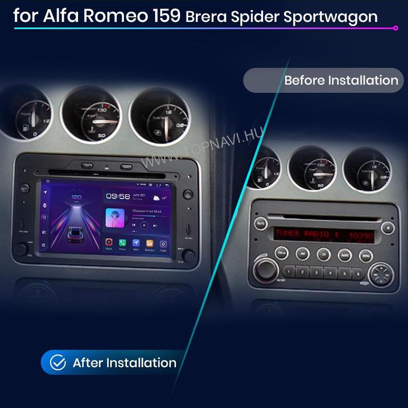 Brera és Spider modellekhez készült, márkaspecifikus multimédia fejegység – Android rendszerrel, Bluetooth kihangosítással, nagy kijelzővel