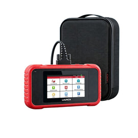 LAUNCH CRP129E V3.0 diagnosztikai műszer hordtáskával és OBD2 kábellel, fehér háttéren