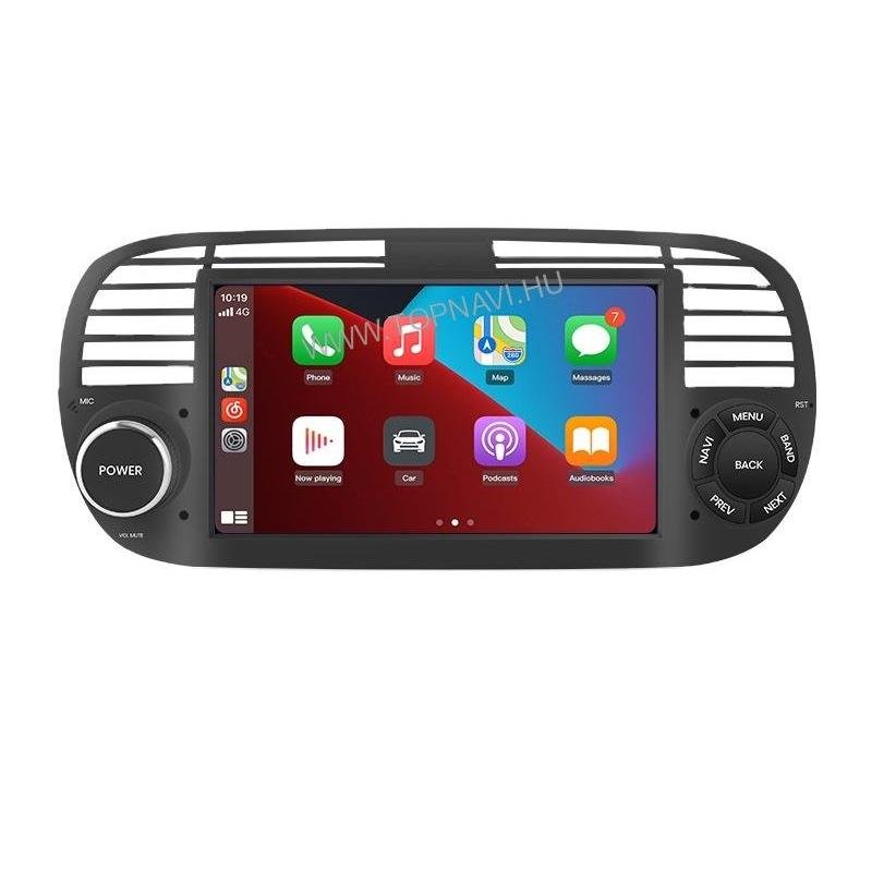 Fiat, Abarth 500 2007 - 2015 Fekete 7" Android Multimédia fejegység - TopNAVI