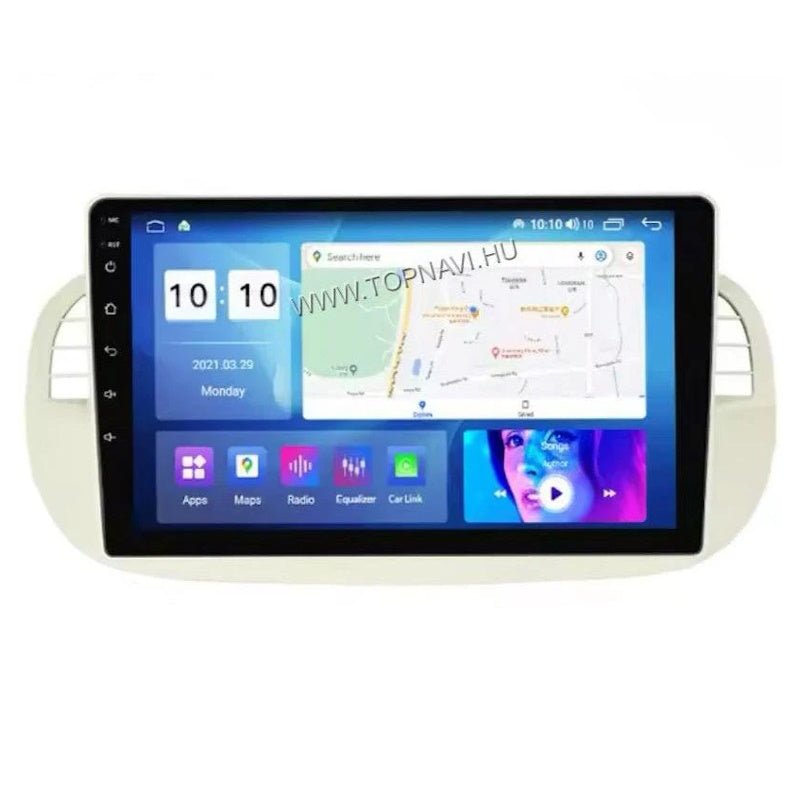 fiat 500 bézs android multimédia fejegység 9 col