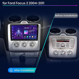 Ford Focus Mk2 2004 - 2010 Fekete 9" Android Multimédia fejegység - TopNAVI
