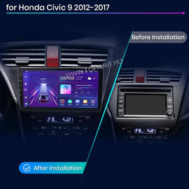 Honda Civic 9.gen 2012 - 2017 9" Android Multimédia fejegység - TopNAVI