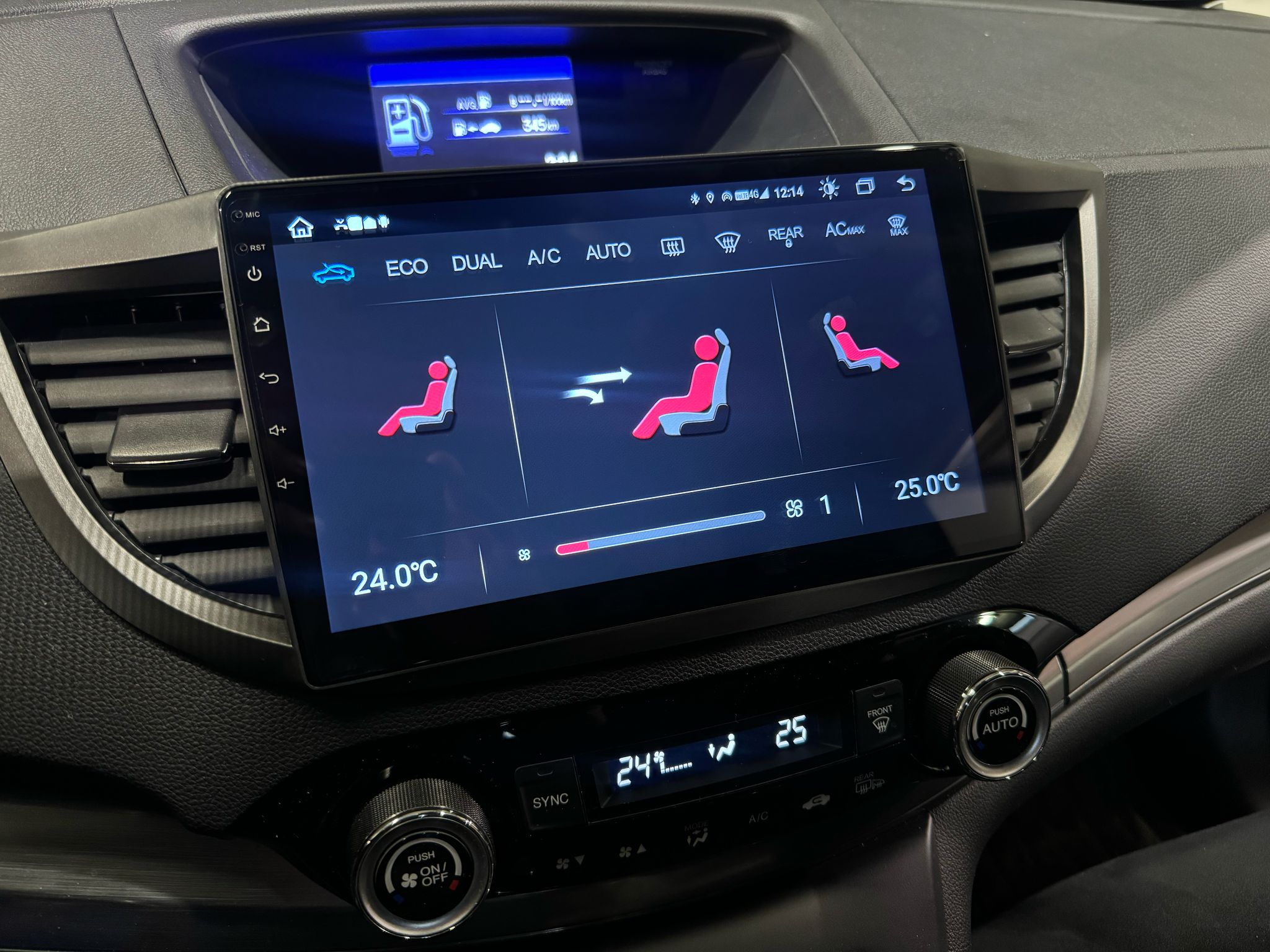 Honda CR-V 4 Android head unit climate control display