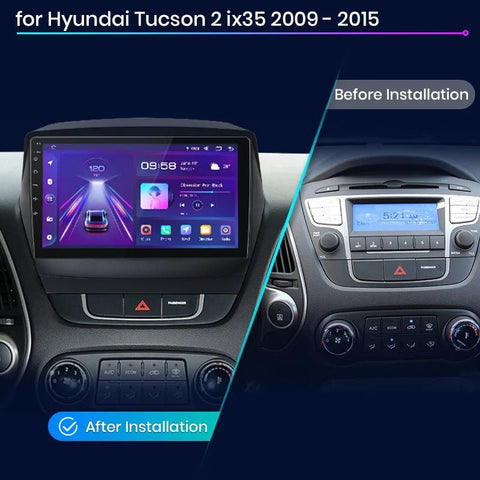 Hyundai IX35 2009 - 2015 9" Android Multimédia fejegység autórádió, hifi, rádió és fejegység nagy kijelzővel, CarPlay, Android autó, Wifi és Bluetooth támogatással,
