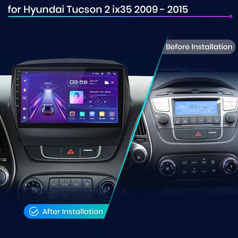 Hyundai IX35 2009 - 2015 9" Android Multimédia fejegység autórádió, hifi, rádió és fejegység nagy kijelzővel, CarPlay, Android autó, Wifi és Bluetooth támogatással,