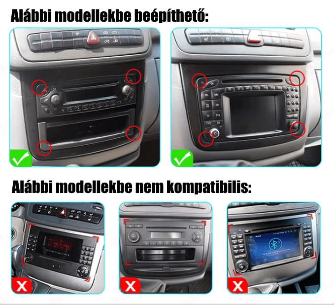 Mercedes - Benz Vito 2 W639 Viano 2 2003 - 2015 10.1" Android Multimédia Fejegység autórádió, hifi, rádió és fejegység nagy kijelzővel, CarPlay, Android autó, Wifi és Bluetooth támogatással,