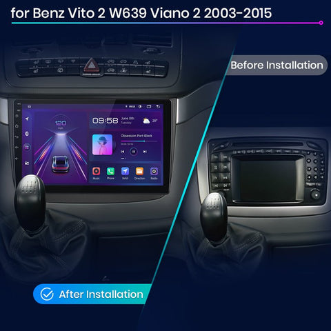 Mercedes - Benz Vito 2 W639 Viano 2 2003 - 2015 10.1" Android Multimédia Fejegység autórádió, hifi, rádió és fejegység nagy kijelzővel, CarPlay, Android autó, Wifi és Bluetooth támogatással,