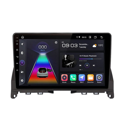 Mercedes Benz W204 C osztály 2008 - 2014 Android Multimédia fejegység autórádió, hifi, rádió és fejegység nagy kijelzővel, CarPlay, Android autó, Wifi és Bluetooth támogatással,