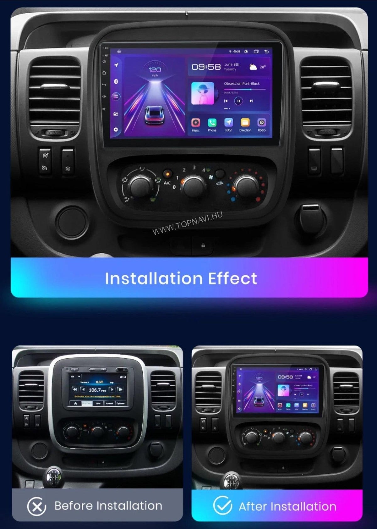 Opel Vivaro B 2014 - 2020 9" Android Multimédia fejegység - TopNAVI
