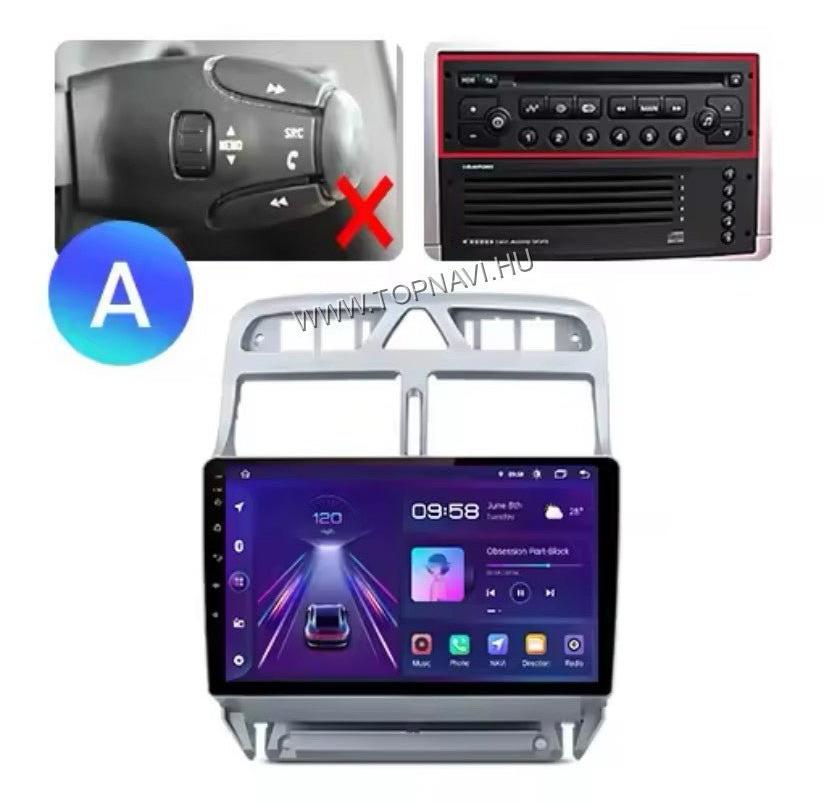 Peugeot 307 2001 - 2008 9" Audio Android Multimédia fejegység - TopNAVI