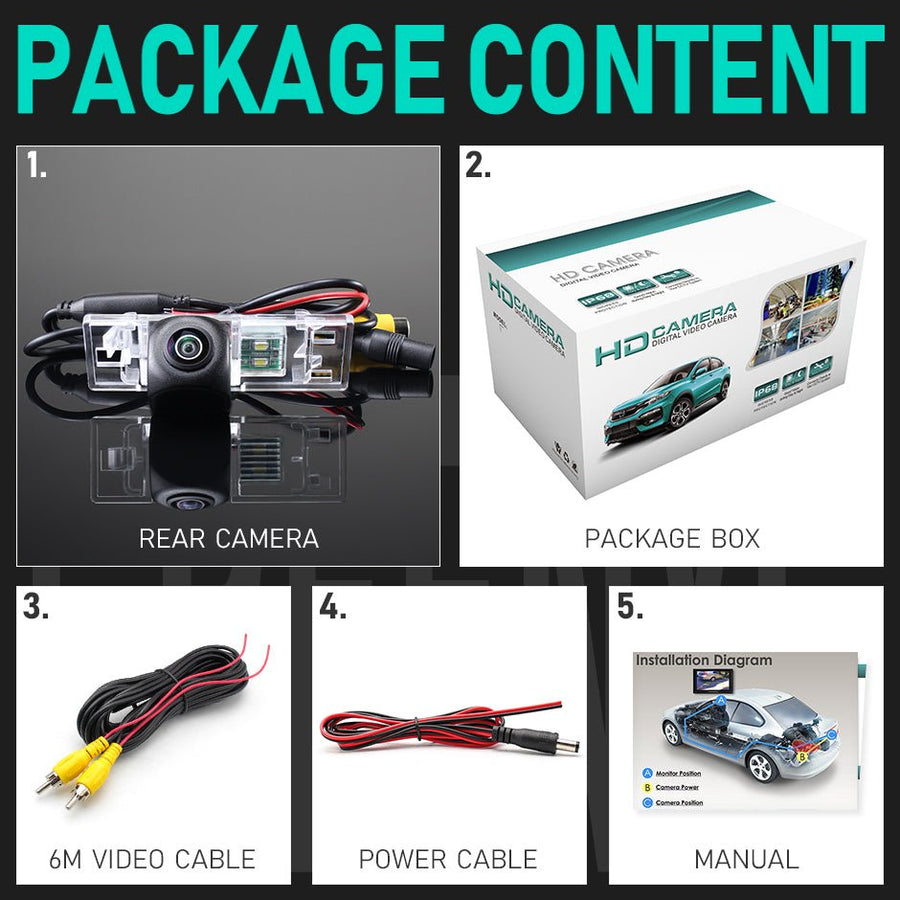 Peugeot 407 406 coupe 106 1007 307 308 607 806 807 FullHD 1080P Tolatókamera - TopNAVI