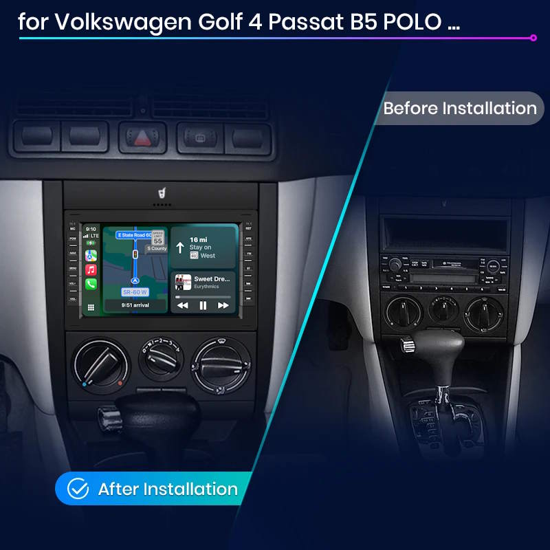 Seat 7" Android Multimédia fejegység autórádió, hifi, rádió és fejegység nagy kijelzővel, CarPlay, Android autó, Wifi és Bluetooth támogatással,