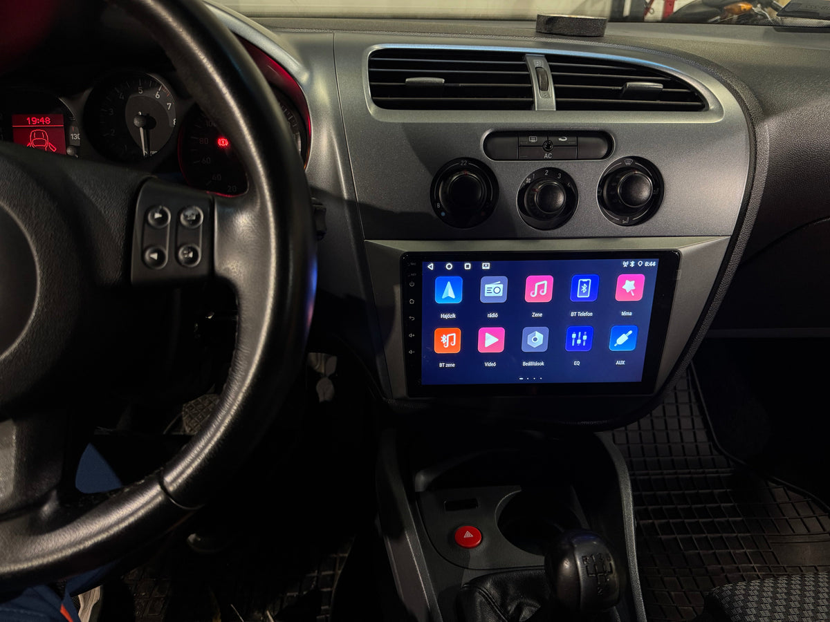 Seat Leon 2/ Toledo 3 9" Android Multimédia fejegység autórádió, hifi, rádió és fejegység nagy kijelzővel, CarPlay, Android autó, Wifi és Bluetooth támogatással,