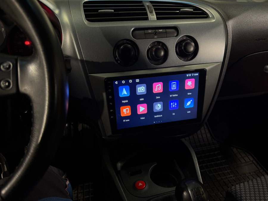 Seat Leon 2/ Toledo 3 9" Android Multimédia fejegység autórádió, hifi, rádió és fejegység nagy kijelzővel, CarPlay, Android autó, Wifi és Bluetooth támogatással,