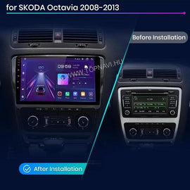 Skoda Octavia 2, A5 2004 - 2013 10.1" Android Multimédia fejegység - TopNAVI