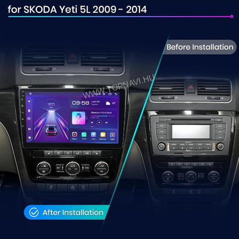 Skoda Yeti 5L 2009 - 2017 10.1" Android Multimédia fejegység - TopNAVI