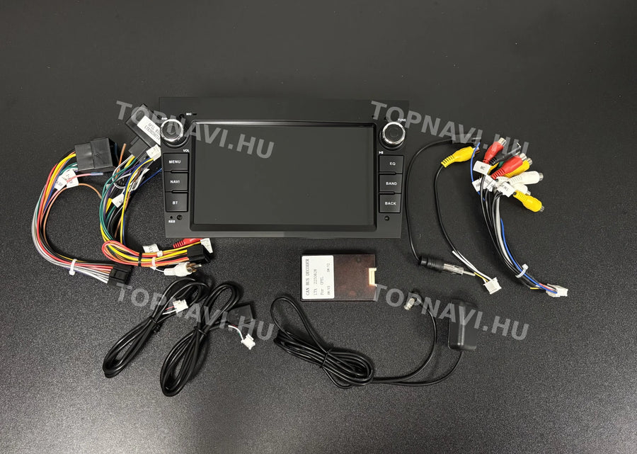 Opel Astra, Vectra, Zafira, Corsa, Meriva 7" Matte Black Android multimedia car radio touchscreen head unit - Eleje