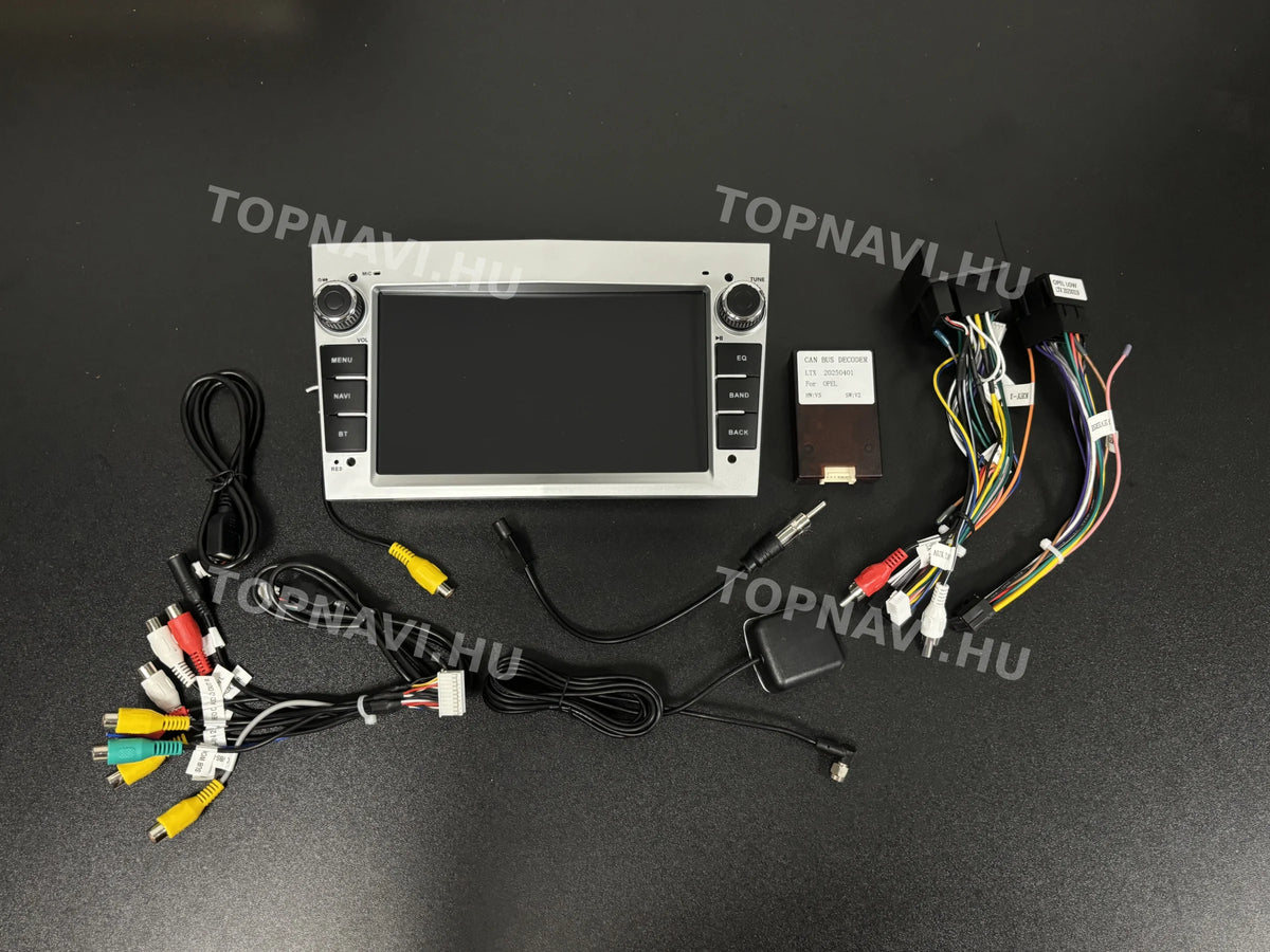Opel Astra, Vectra, Zafira, Corsa, Meriva Silver 7" Android Multimedia Head Unit - Eleje