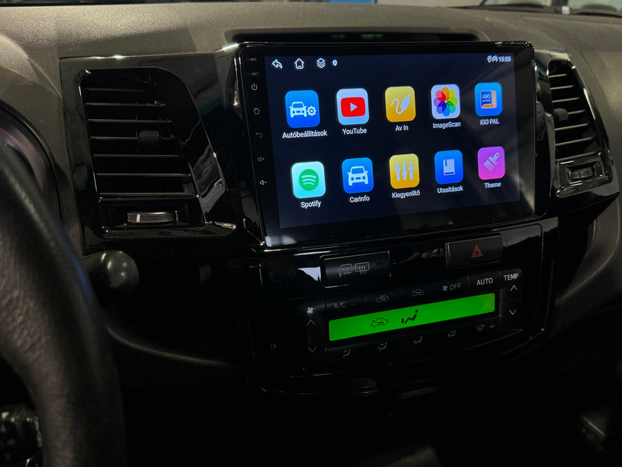 Toyota Hilux 2007 - 2015 9" Android Multimédia fejegység autórádió, hifi, rádió és fejegység nagy kijelzővel, CarPlay, Android autó, Wifi és Bluetooth támogatással,