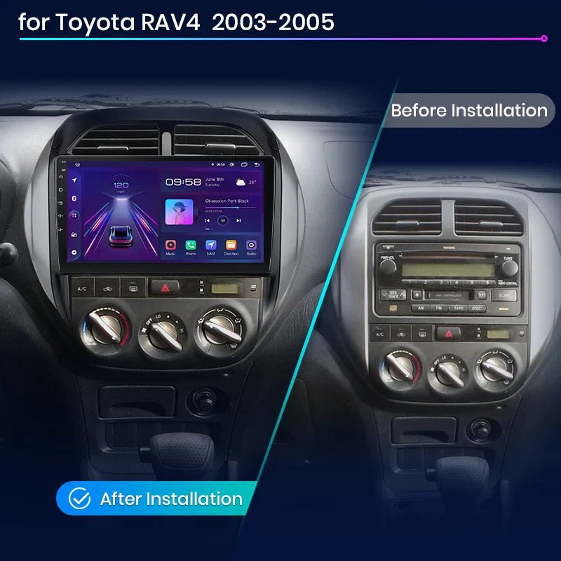 Toyota Rav - 4 2003 - 2006 9" Android Multimédia fejegység autórádió, hifi, rádió és fejegység nagy kijelzővel, CarPlay, Android autó, Wifi és Bluetooth támogatással,